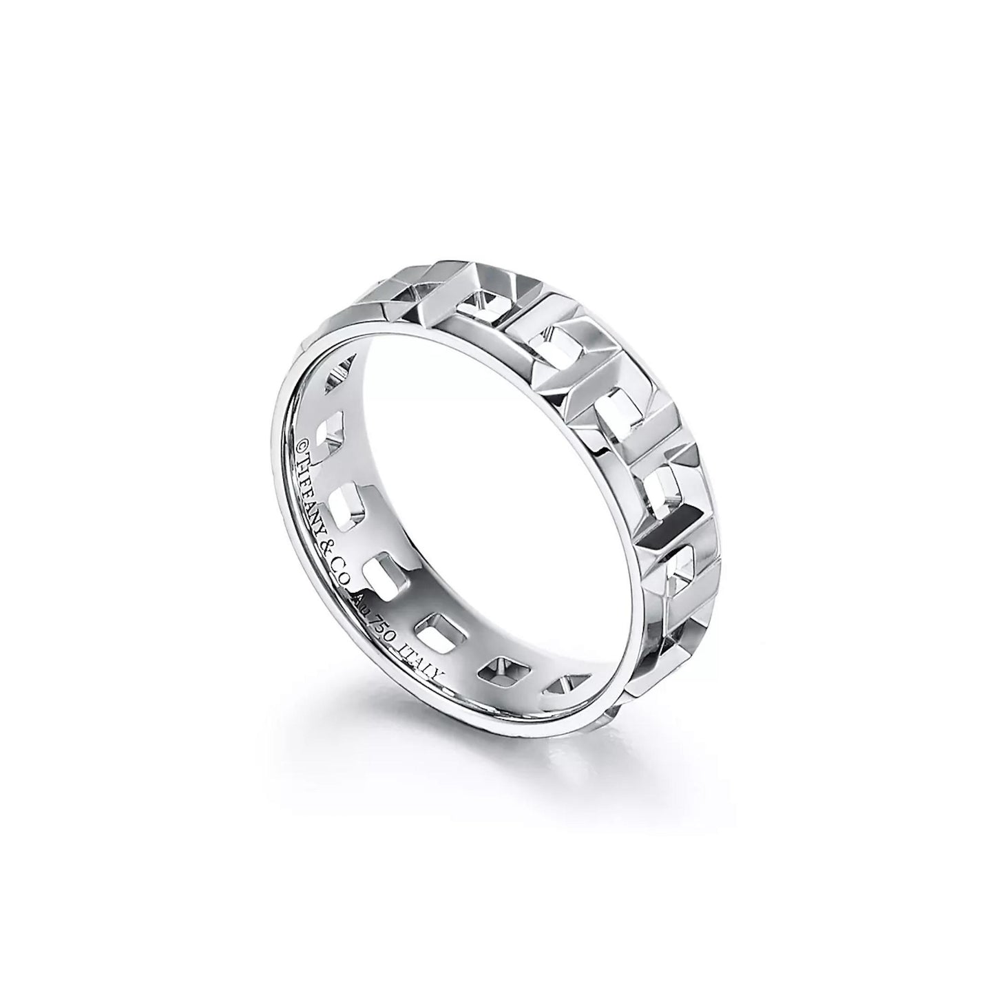 Tiffany & Co. T True Wide Ring in 18k White Gold Size 8