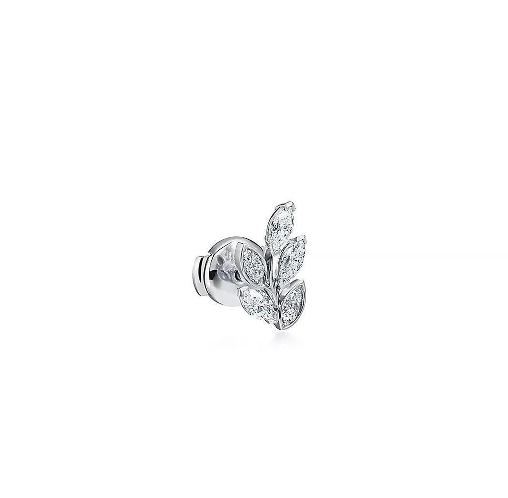 Tiffany & Co. Victoria Diamond Vine Earrings in Platinum Size Small 0.64 Ct.