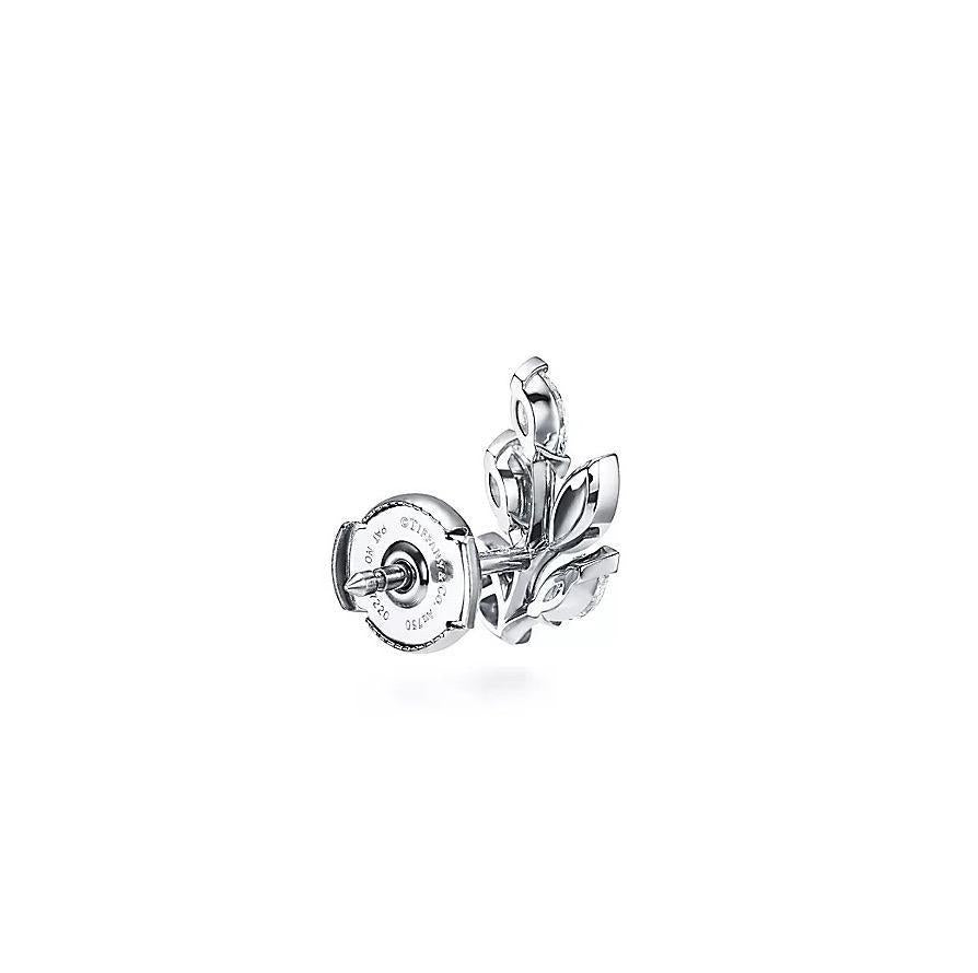 Tiffany & Co. Victoria Diamond Vine Earrings in Platinum Size Small 0.64 Ct.