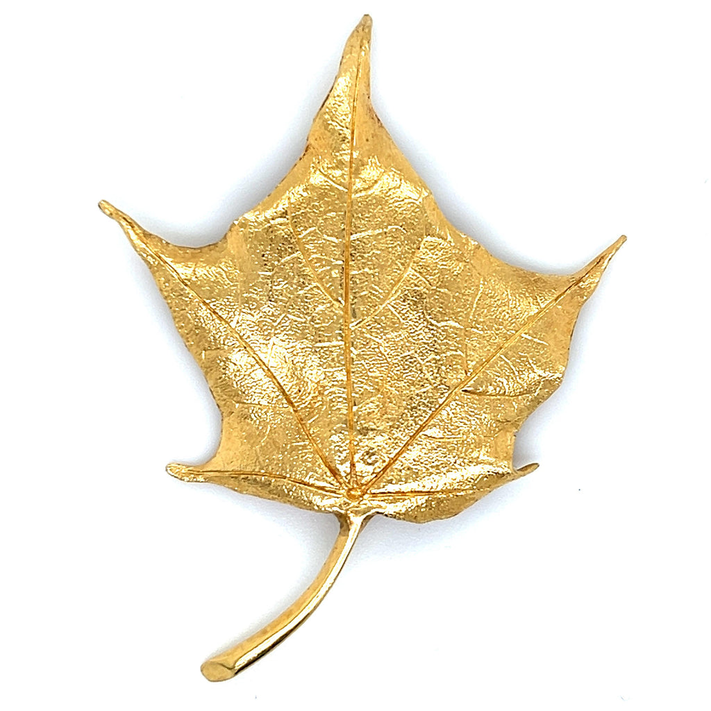 Tiffany & Co Vintage Maple Leaf Golden Brooch Pin