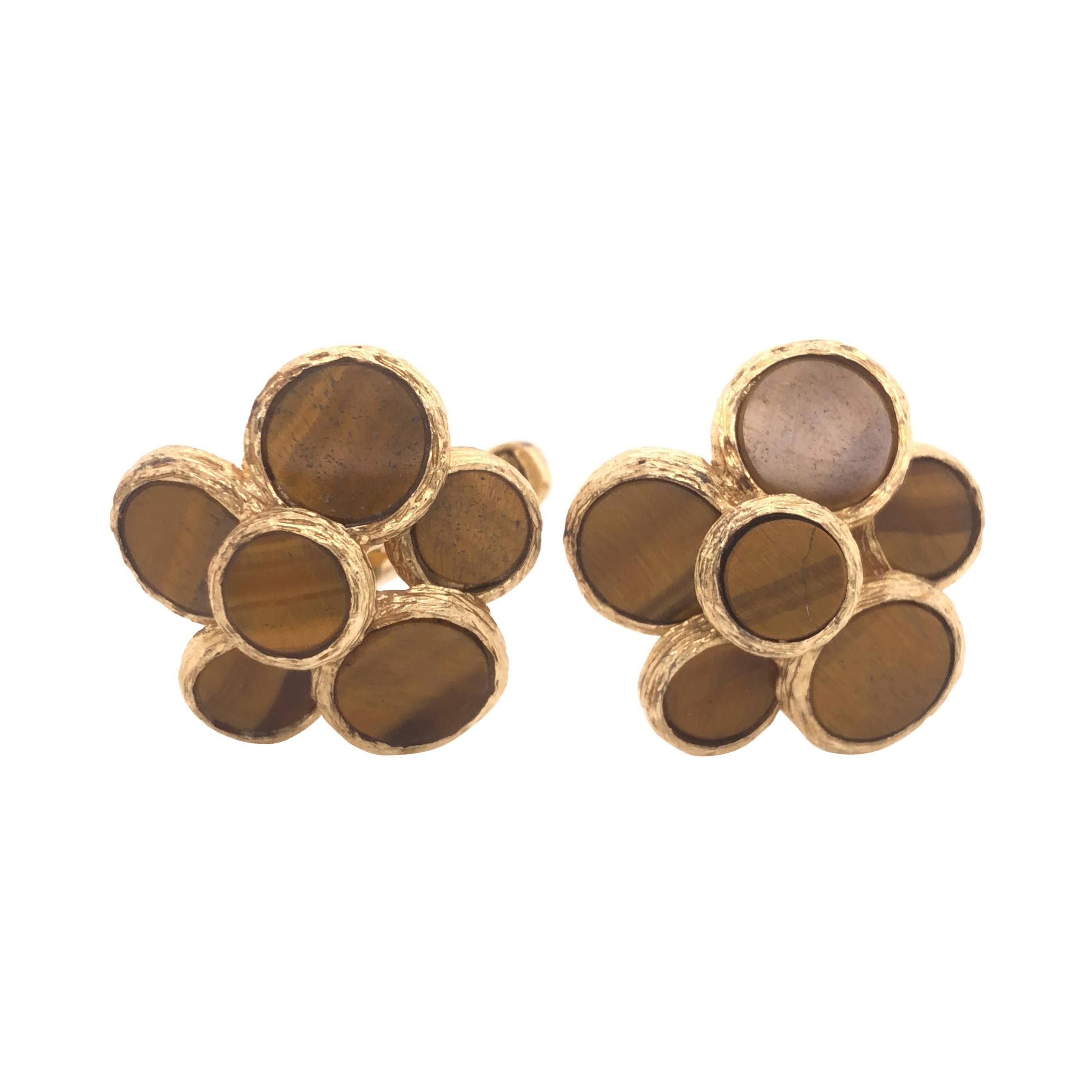 Tigers Eye Gemstone Cufflinks Aletto Brothers