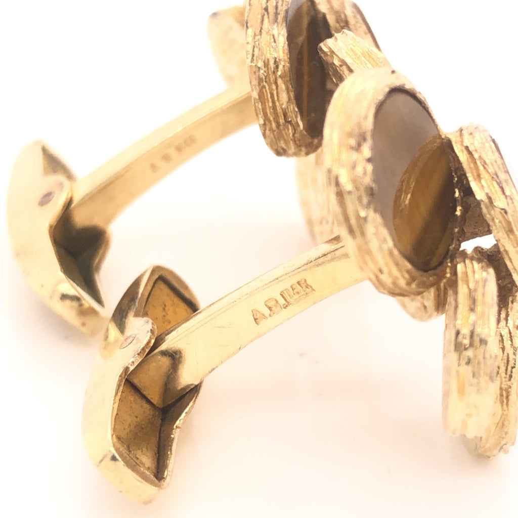 Tigers Eye Gemstone Cufflinks Aletto Brothers