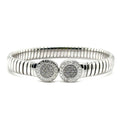 Bulgari Tubogas Diamond Cuff Bangle in Stainless Steel
