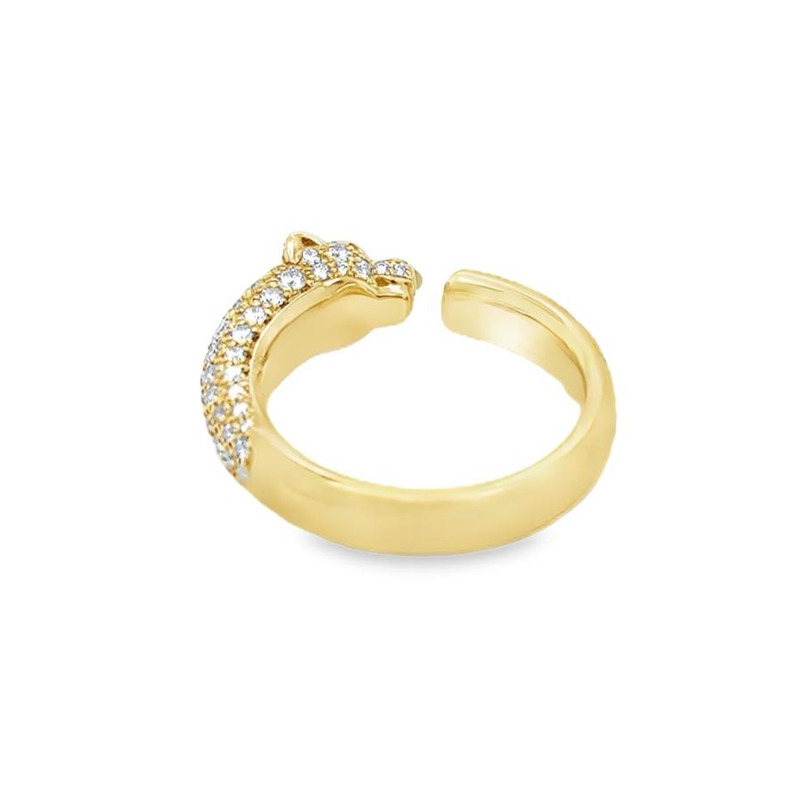 Cartier Panthere De Cartier Ring Yellow Gold Diamond Emerald & Onyx Size 56