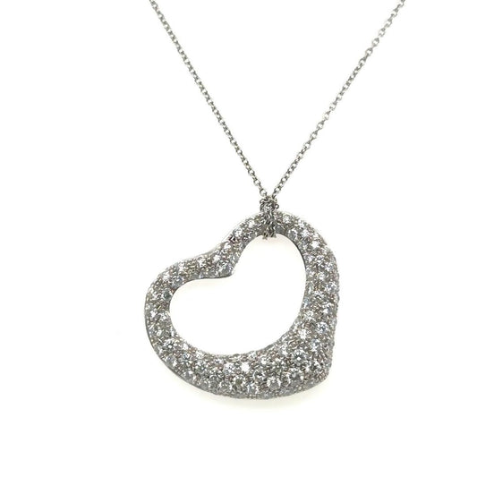 Tiffany & Co. Elsa Peretti Open Heart Large Size Pendant in Platinum