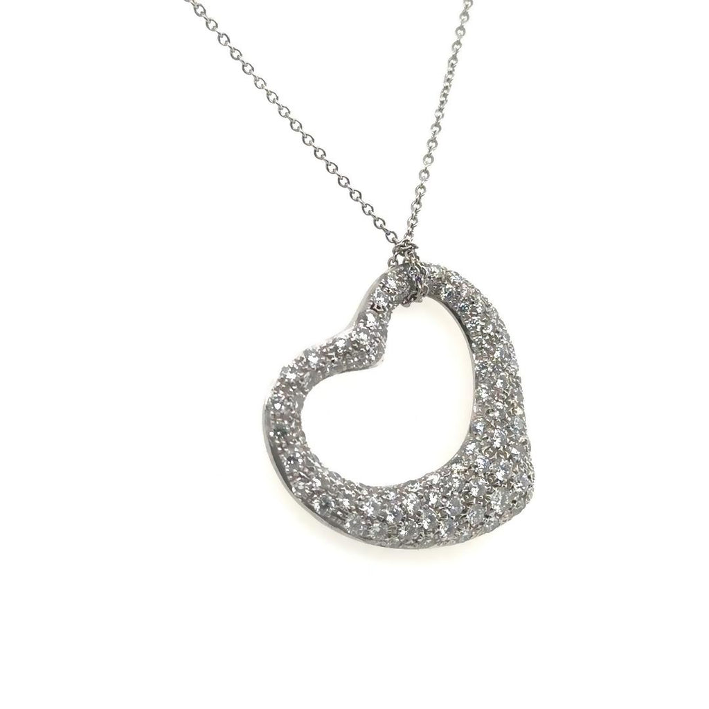 Tiffany & Co. Elsa Peretti Open Heart Large Size Pendant in Platinum