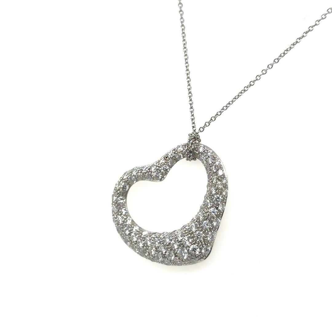 Tiffany & Co. Elsa Peretti Open Heart Large Size Pendant in Platinum