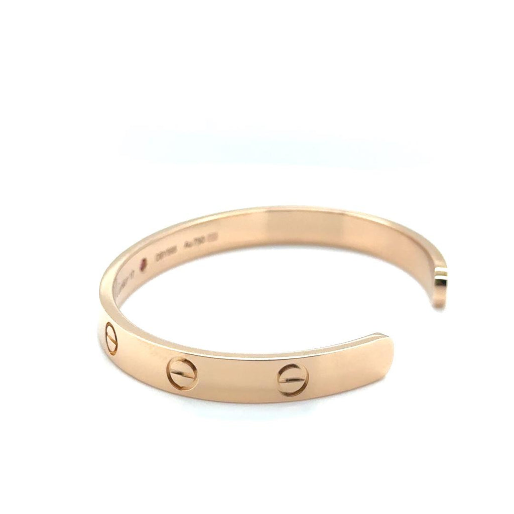 Cartier Love Cuff Bracelet Pink Sapphire Rose Gold Size 17