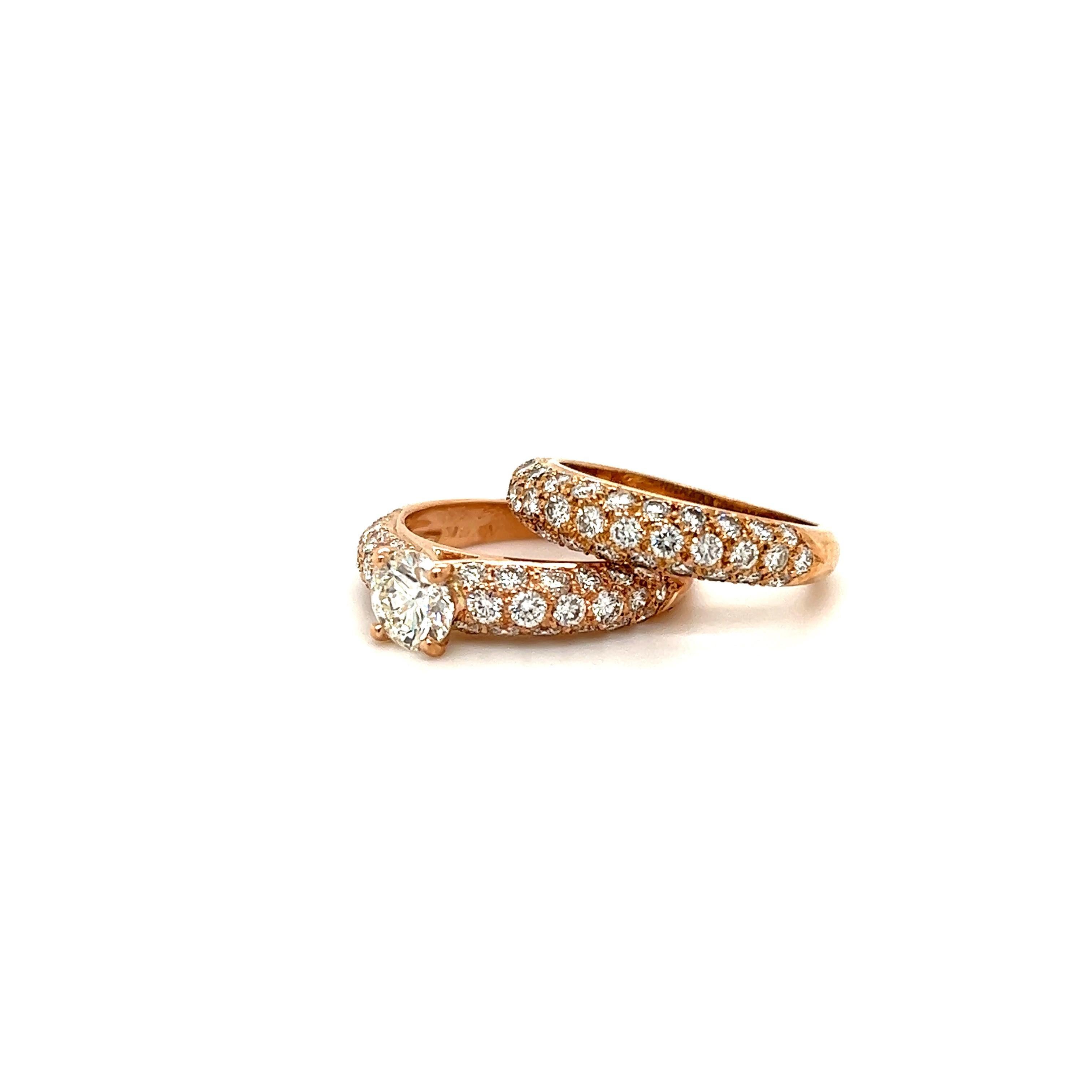 Van Cleef & Arpels Diamond Wedding Set Rose Gold 2.53 Ct.