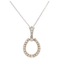Victorian Diamond Horseshoe Pendant Necklace Platinum & Yellow Gold