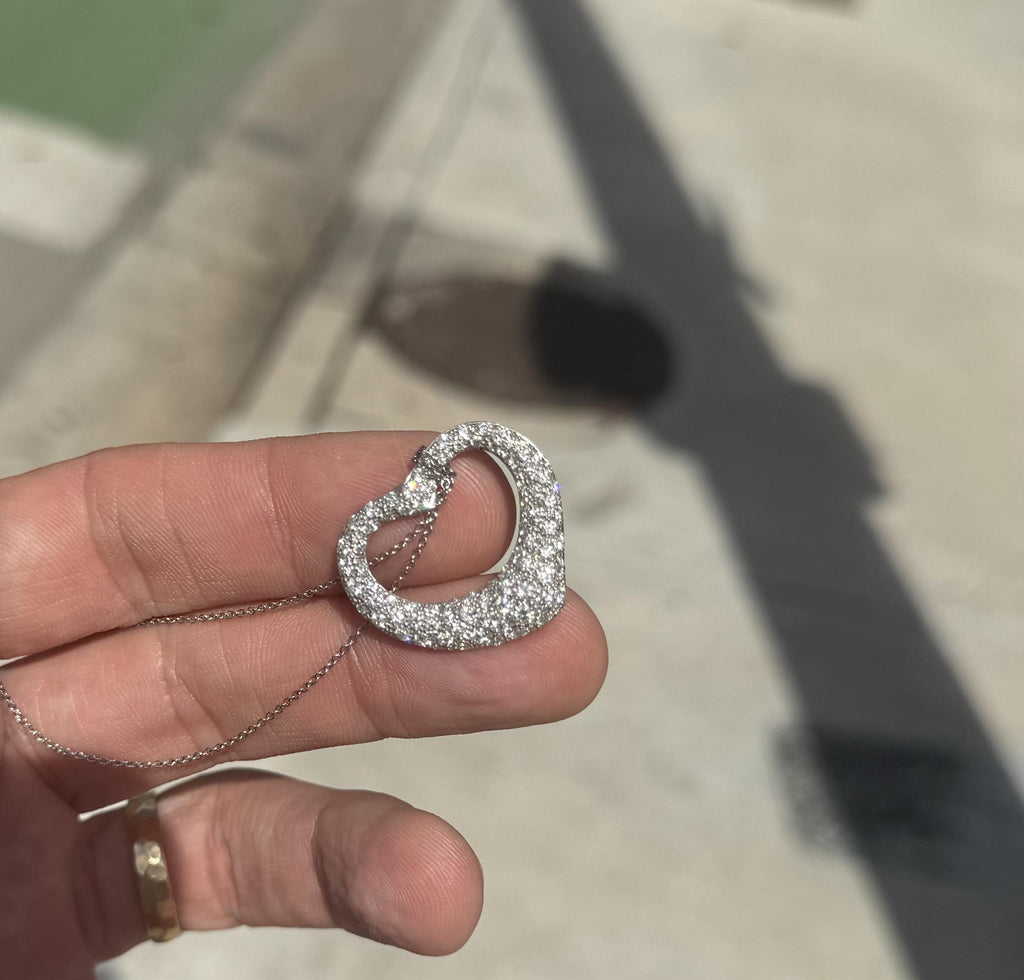 Tiffany & Co. Elsa Peretti Open Heart Large Size Pendant in Platinum